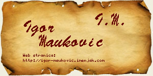Igor Mauković vizit kartica